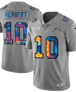 Los Angeles Chargers #10 Justin Herbert Nike Multi-Color 2020 NFL Crucial Catch NFL Jersey Greyheather