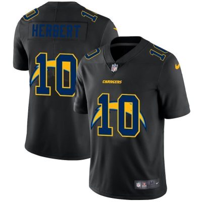 Los Angeles Chargers #10 Justin Herbert Nike Team Logo Dual Overlap Limited NFL Jersey Black