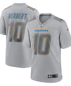Los Angeles Chargers #10 Justin Herbert Nike Gray Atmosphere Fashion Game Jersey