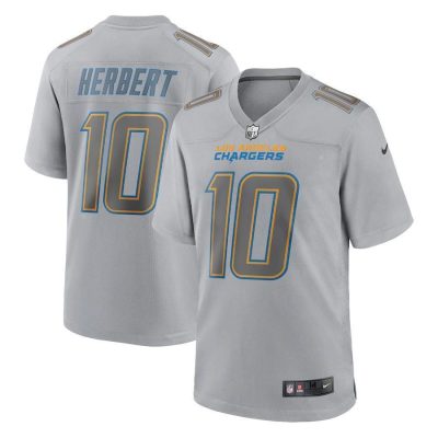 Los Angeles Chargers #10 Justin Herbert Nike Gray Atmosphere Fashion Game Jersey