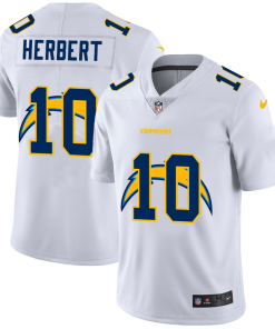 Los Angeles Chargers #10 Justin Herbert White Nike Team Logo Dual Overlap Limited NFL Jersey