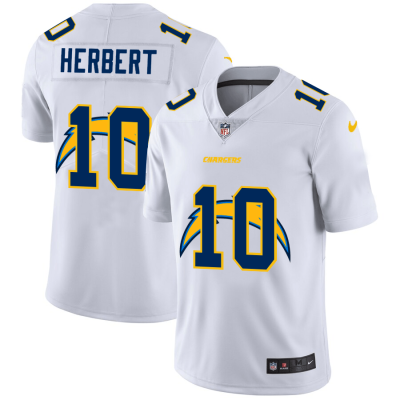 Los Angeles Chargers #10 Justin Herbert White Nike Team Logo Dual Overlap Limited NFL Jersey