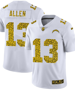 Los Angeles Chargers #13 Keenan Allen Nike Flocked Leopard Print Vapor Limited NFL Jersey White