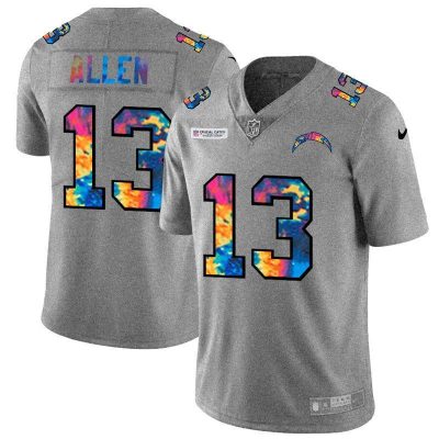Los Angeles Chargers #13 Keenan Allen Nike Multi-Color 2020 NFL Crucial Catch NFL Jersey Greyheather