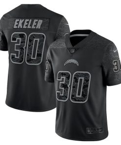 Los Angeles Chargers #30 Austin Ekeler Black Nike NFL Black Reflective Limited Jersey