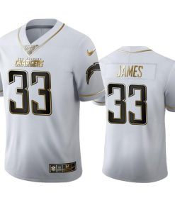 Los Angeles Chargers #33 Derwin James Jr Nike White Golden Edition Vapor Limited NFL 100 Jersey