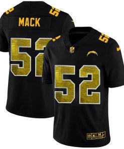 Los Angeles Chargers #52 Khalil Mack Black Nike Golden Sequin Vapor Limited NFL Jersey