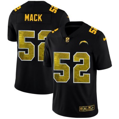 Los Angeles Chargers #52 Khalil Mack Black Nike Golden Sequin Vapor Limited NFL Jersey