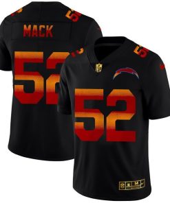 Los Angeles Chargers #52 Khalil Mack Black Nike Red Orange Stripe Vapor Limited NFL Jersey