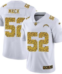 Los Angeles Chargers #52 Khalil Mack Nike Flocked Leopard Print Vapor Limited NFL Jersey White