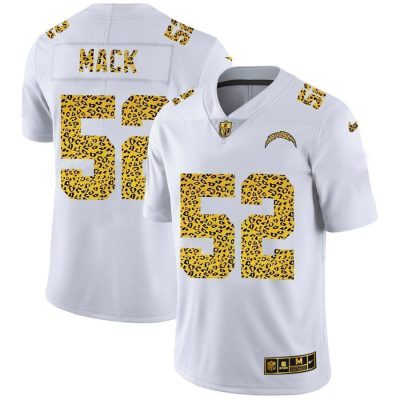 Los Angeles Chargers #52 Khalil Mack Nike Flocked Leopard Print Vapor Limited NFL Jersey White