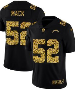 Los Angeles Chargers #52 Khalil Mack Nike Leopard Print Fashion Vapor Limited NFL Jersey Black