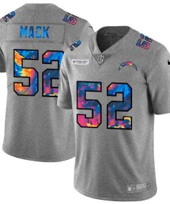 Los Angeles Chargers #52 Khalil Mack Nike Multi-Color 2020 NFL Crucial Catch NFL Jersey Greyheather