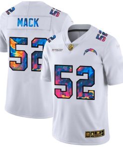 Los Angeles Chargers #52 Khalil Mack White Nike Multi-Color 2020 NFL Crucial Catch Limited NFL Jersey
