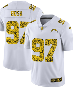 Los Angeles Chargers #97 Joey Bosa Nike Flocked Leopard Print Vapor Limited NFL Jersey White