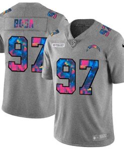 Los Angeles Chargers #97 Joey Bosa Nike Multi-Color 2020 NFL Crucial Catch NFL Jersey Greyheather
