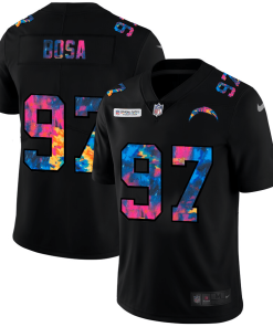 Los Angeles Chargers #97 Joey Bosa Nike Multi-Color Black 2020 NFL Crucial Catch Vapor Untouchable Limited Jersey