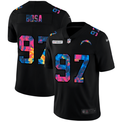 Los Angeles Chargers #97 Joey Bosa Nike Multi-Color Black 2020 NFL Crucial Catch Vapor Untouchable Limited Jersey