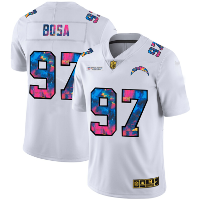Los Angeles Chargers #97 Joey Bosa White Nike Multi-Color 2020 NFL Crucial Catch Limited NFL Jersey
