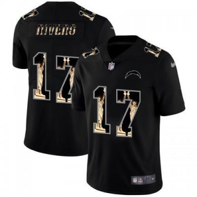 Los Angeles Los Angeles Chargers #17 Philip Rivers Carbon Black Vapor Statue Of Liberty Limited NFL Jersey