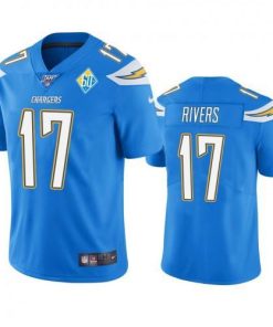 Los Angeles Los Angeles Chargers #17 Philip Rivers Light Blue 60th Anniversary Vapor Limited NFL Jersey