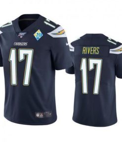 Los Angeles Los Angeles Chargers #17 Philip Rivers Navy 60th Anniversary Vapor Limited NFL Jersey