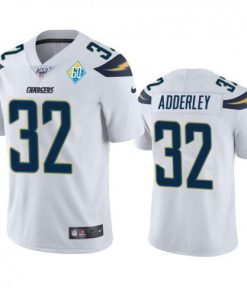 Los Angeles Los Angeles Chargers #32 Nasir Adderley White 60th Anniversary Vapor Limited NFL Jersey