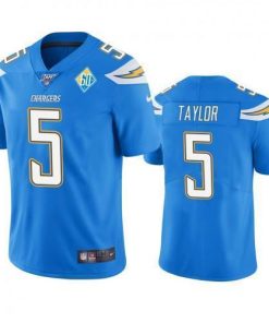 Los Angeles Los Angeles Chargers #5 Tyrod Taylor Light Blue 60th Anniversary Vapor Limited NFL Jersey