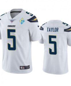 Los Angeles Los Angeles Chargers #5 Tyrod Taylor White 60th Anniversary Vapor Limited NFL Jersey