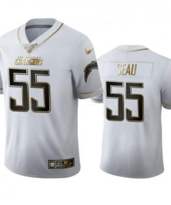 Los Angeles Los Angeles Chargers #55 Junior Seau Nike White Golden Edition Vapor Limited NFL 100 Jersey