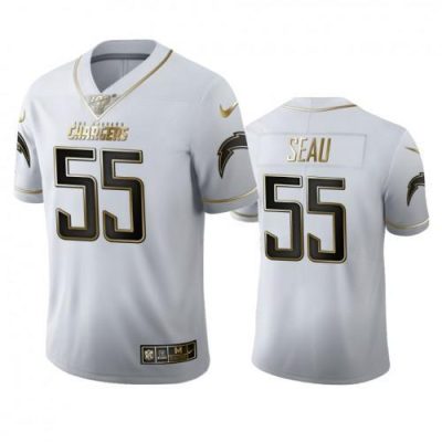 Los Angeles Los Angeles Chargers #55 Junior Seau Nike White Golden Edition Vapor Limited NFL 100 Jersey