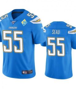 Los Angeles Los Angeles Chargers #55 Junior Seau Light Blue 60th Anniversary Vapor Limited NFL Jersey