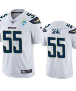 Los Angeles Los Angeles Chargers #55 Junior Seau White 60th Anniversary Vapor Limited NFL Jersey