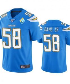 Los Angeles Los Angeles Chargers #58 Thomas Davis Sr Light Blue 60th Anniversary Vapor Limited NFL Jersey