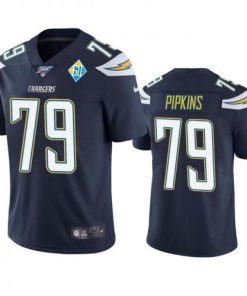 Los Angeles Los Angeles Chargers #79 Trey Pipkins Navy 60th Anniversary Vapor Limited NFL Jersey