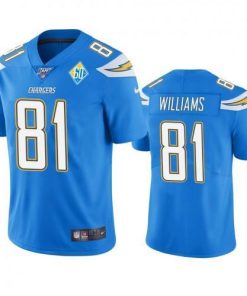 Los Angeles Los Angeles Chargers #81 Mike Williams Light Blue 60th Anniversary Vapor Limited NFL Jersey