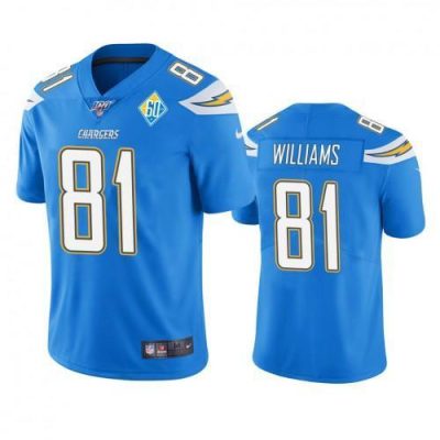 Los Angeles Los Angeles Chargers #81 Mike Williams Light Blue 60th Anniversary Vapor Limited NFL Jersey