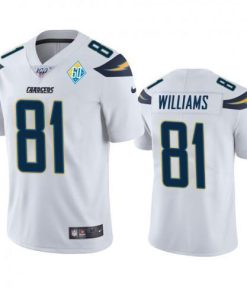 Los Angeles Los Angeles Chargers #81 Mike Williams White 60th Anniversary Vapor Limited NFL Jersey