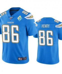 Los Angeles Los Angeles Chargers #86 Hunter Henry Light Blue 60th Anniversary Vapor Limited NFL Jersey