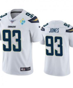 Los Angeles Los Angeles Chargers #93 Justin Jones White 60th Anniversary Vapor Limited NFL Jersey