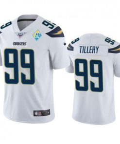 Los Angeles Los Angeles Chargers #99 Jerry Tillery White 60th Anniversary Vapor Limited NFL Jersey