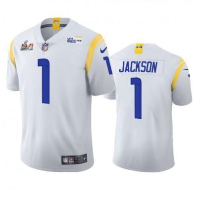 Los Angeles Rams #1 Desean Jackson Super Bowl LVI Patch Nike Vapor Limited NFL Jersey - White