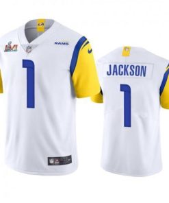 Los Angeles Rams #1 Desean Jackson Super Bowl LVI Patch Nike Alternate Vapor Limited NFL Jersey - White
