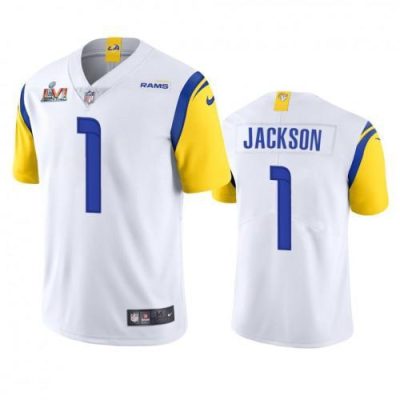 Los Angeles Rams #1 Desean Jackson Super Bowl LVI Patch Nike Alternate Vapor Limited NFL Jersey - White