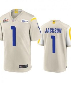 Los Angeles Rams #1 Desean Jackson Super Bowl LVI Patch Nike Game NFL Jersey - Bone