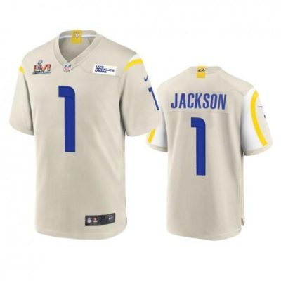Los Angeles Rams #1 Desean Jackson Super Bowl LVI Patch Nike Game NFL Jersey - Bone