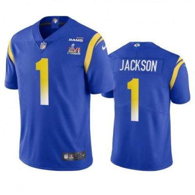 Los Angeles Rams #1 Desean Jackson Super Bowl LVI Patch Nike Vapor Limited NFL Jersey - Royal