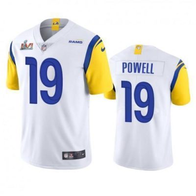 Los Angeles Rams #19 Brandon Powell Super Bowl LVI Patch Nike Alternate Vapor Limited NFL Jersey - White