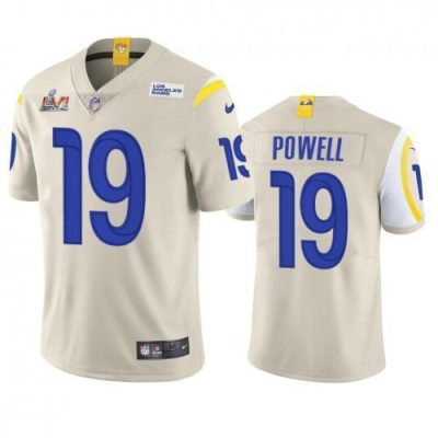 Los Angeles Rams #19 Brandon Powell Super Bowl LVI Patch Nike Vapor Limited NFL Jersey - Bone