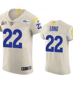 Los Angeles Rams #22 David Long Super Bowl LVI Patch Nike Vapor Elite Player NFL Jersey - Bone